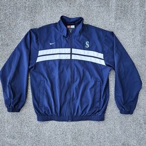 MLB Nike Team Apparel Jacket Seattle Mariners Embroidered Nylon Zip Up Vintage M